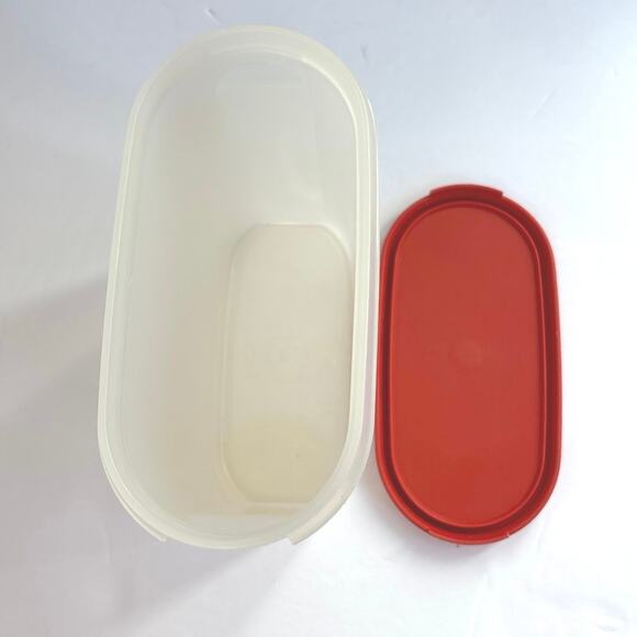 Vintage Tupperware Modular Mates #3 Oval 7.25 Cup Containers Poppy USA - Picture 4 of 10